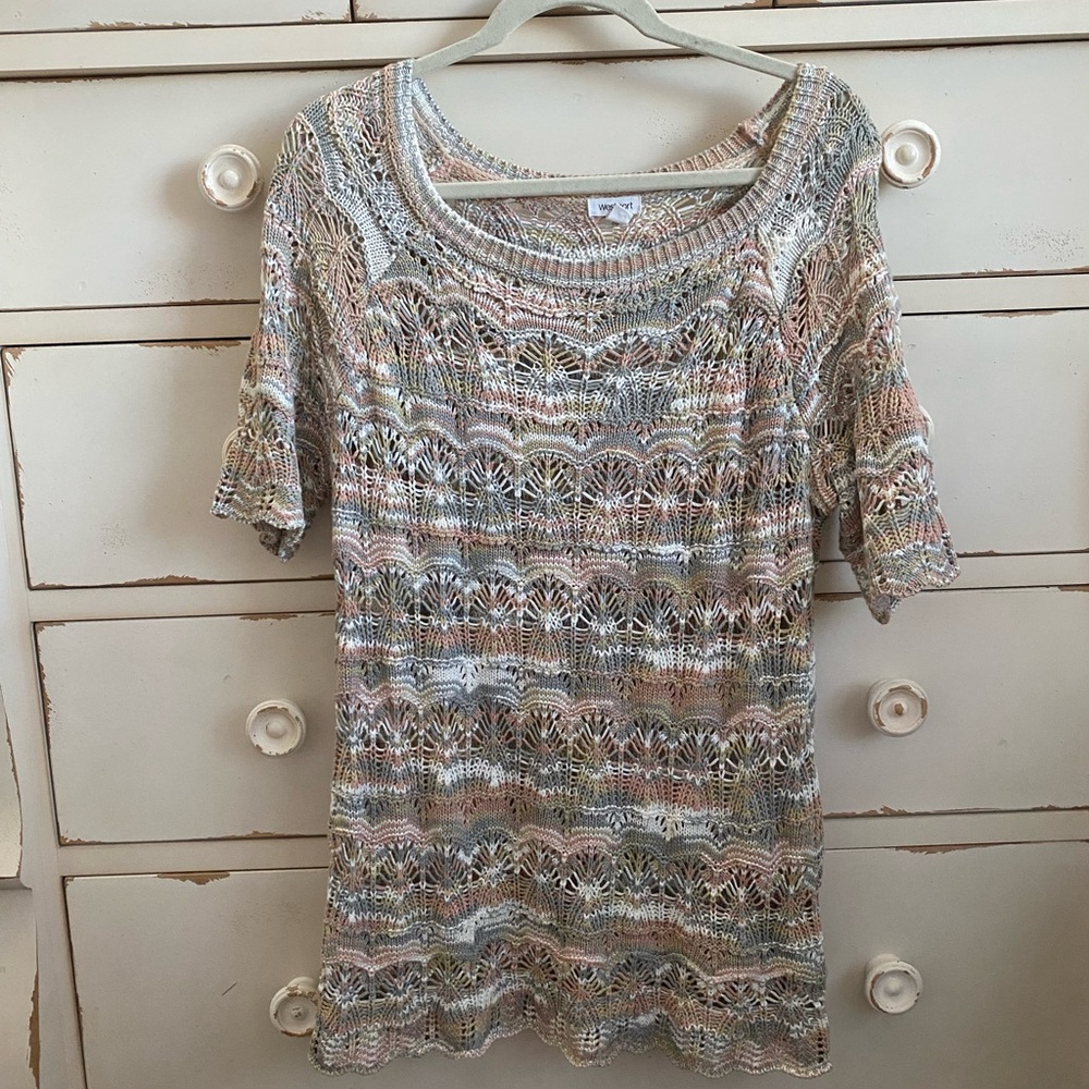 Westport Pastel Knit Short Sleeve Top